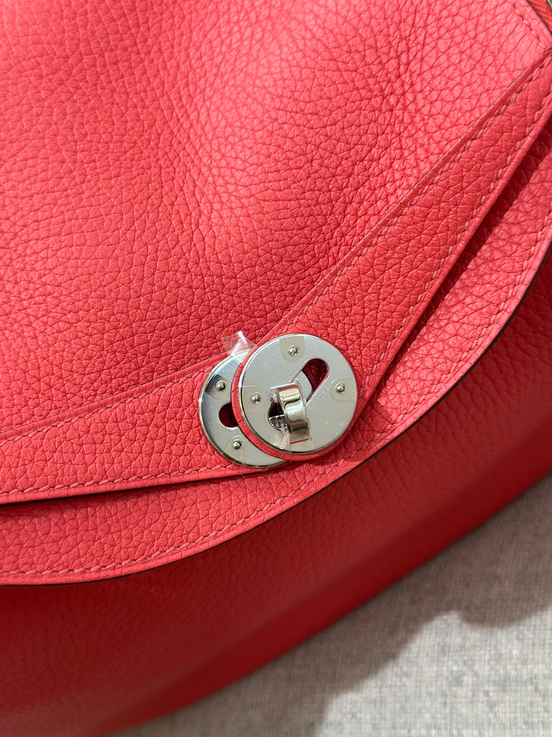 Hermes Lindy Rose Jaipur Taurillon Clemence Palladium Hardware