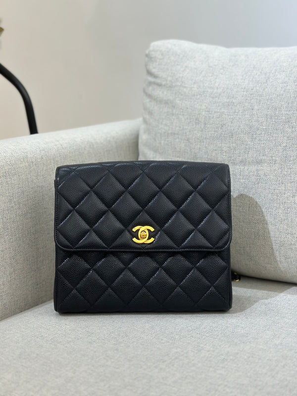CHANEL Black Caviar Mini Camera Bag in Gold HW - Preloved Lux Canada