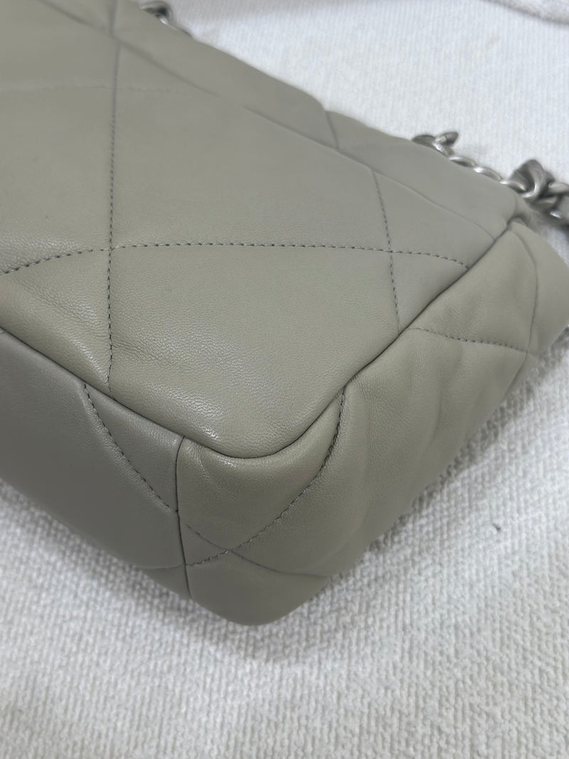 Chanel 19 Small Grey Lambskin Mixed Metal Hardware