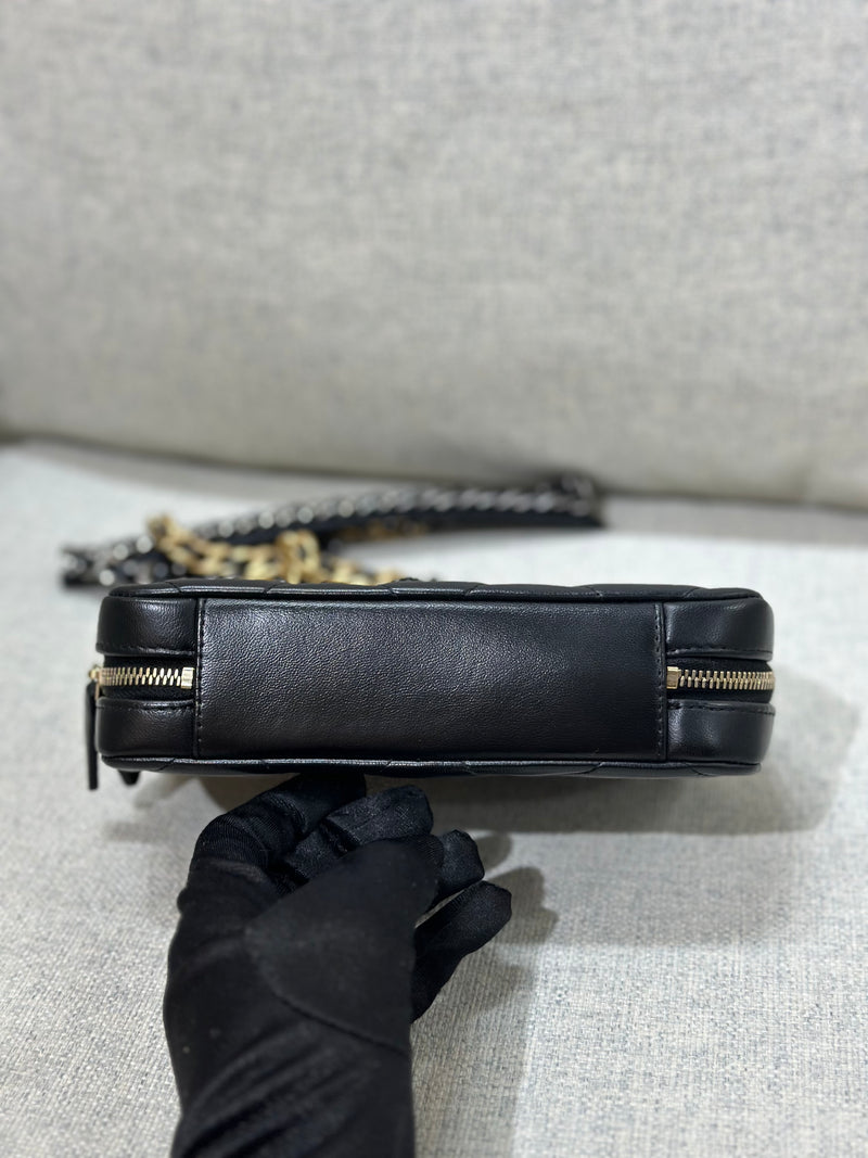 Chanel 19 Camera Bag Black Lambskin Mixed Metal Hardware